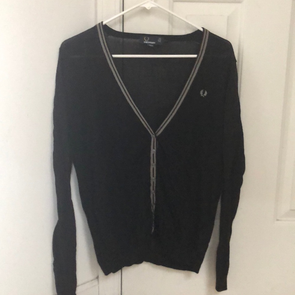 Thin black Fred Perry Cardigan